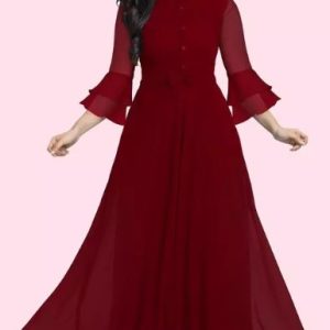 women-maroon-color-long-frock